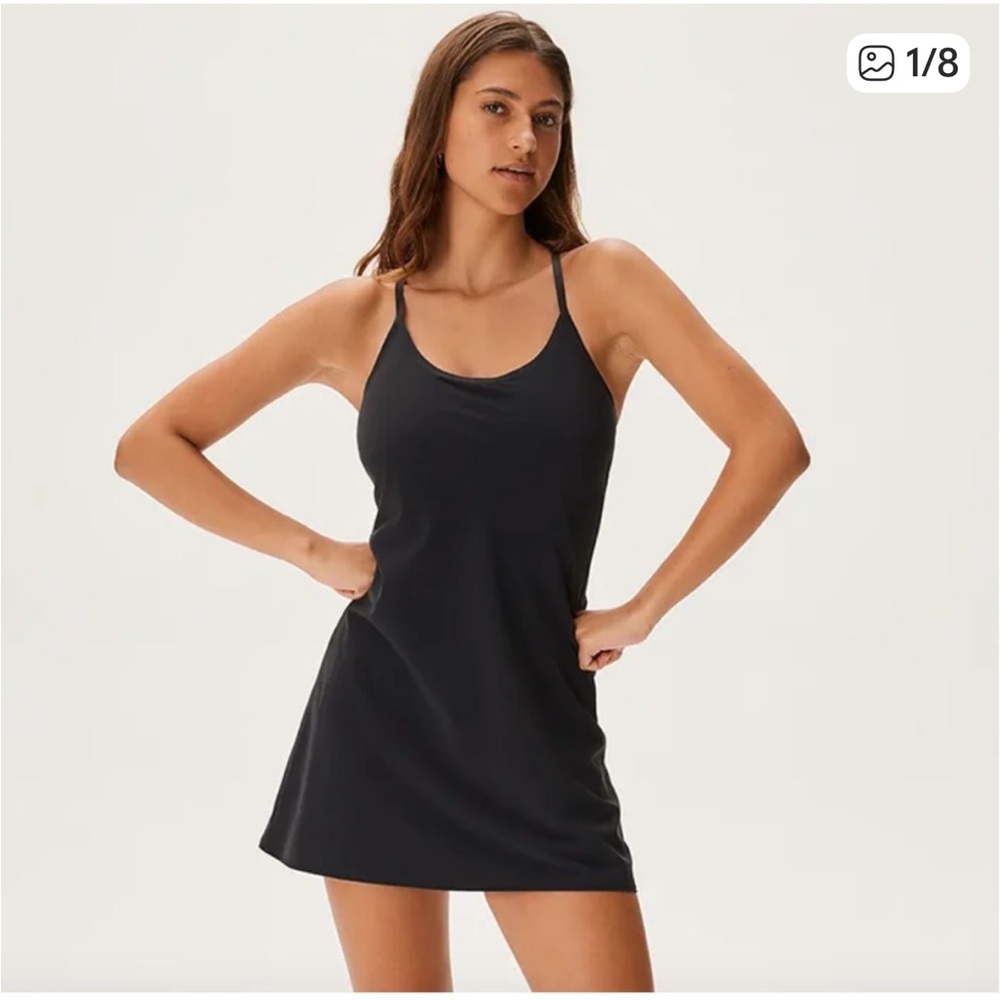 Outdoor Voices Black Spaghetti Strap Top